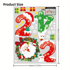 Christmas Wall Stickers Glass Door Santa Claus Window Stickers