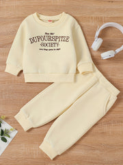 Toddler Boys Letter Print Pullover Pants Set Sweatshirt Trousers