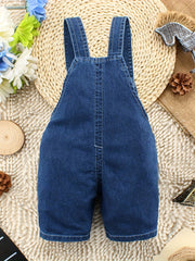Lion Print Denim Overalls for Boys & Girls