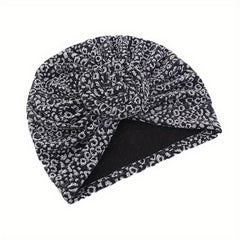 Leopard Print Turban Cap Twist Knot Bonnet Head Wrap