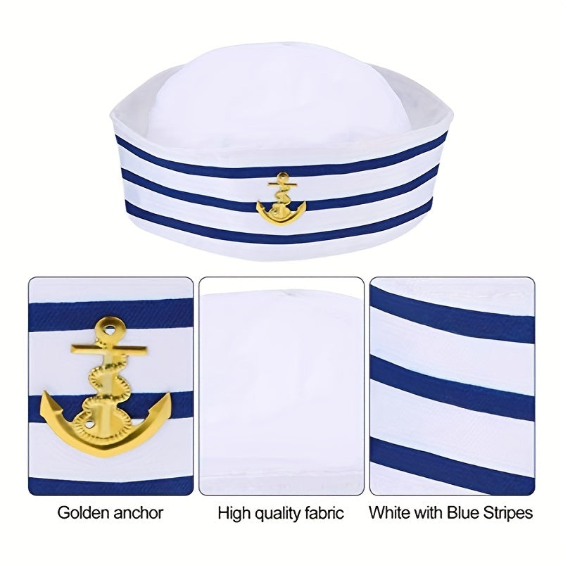 Navy Sailor Hat And Scarf Set For Men Women