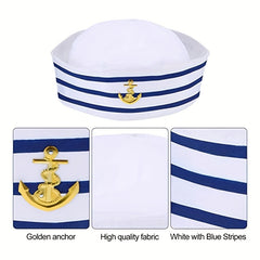 Navy Sailor Hat And Scarf Set For Men Women