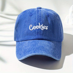 Letter Embroidery Baseball Cap Washed Distressed Unisex Sun Hat