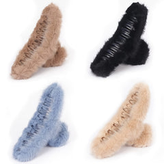 4pcs Plush Hair Claw Clips Strong Hold Hair Barrettes Non Slip Hair Accessories