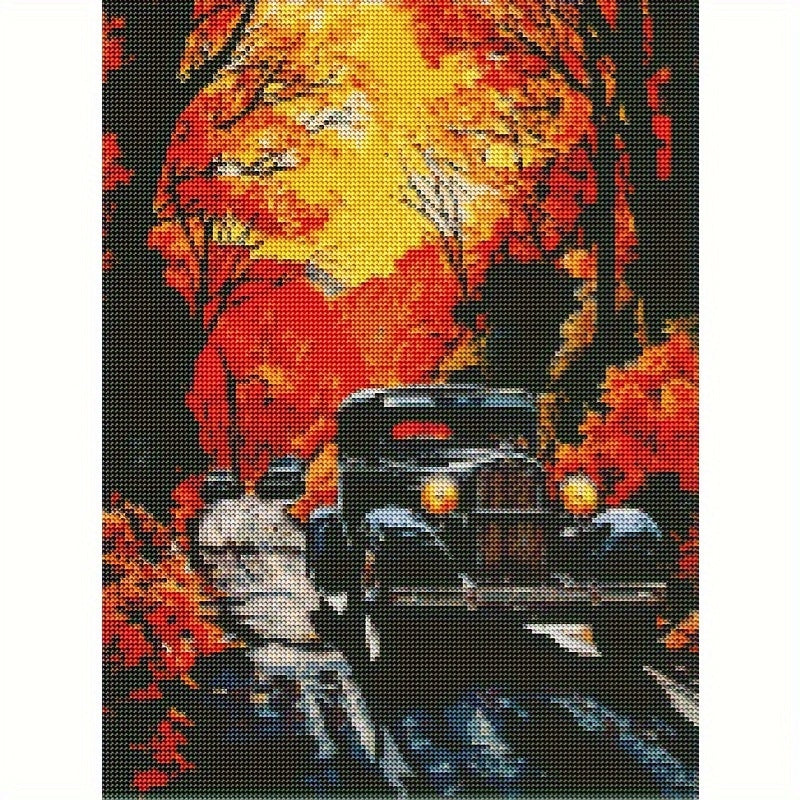 5D Flocked Canvas Diamond Painting Kit - 35 Sizes & Tools - DIY Art Set