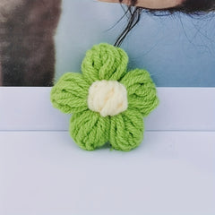 5pcs Crochet Flower Girls Decorative Yarn Hairpin Brooch Bracelet Hair Rope