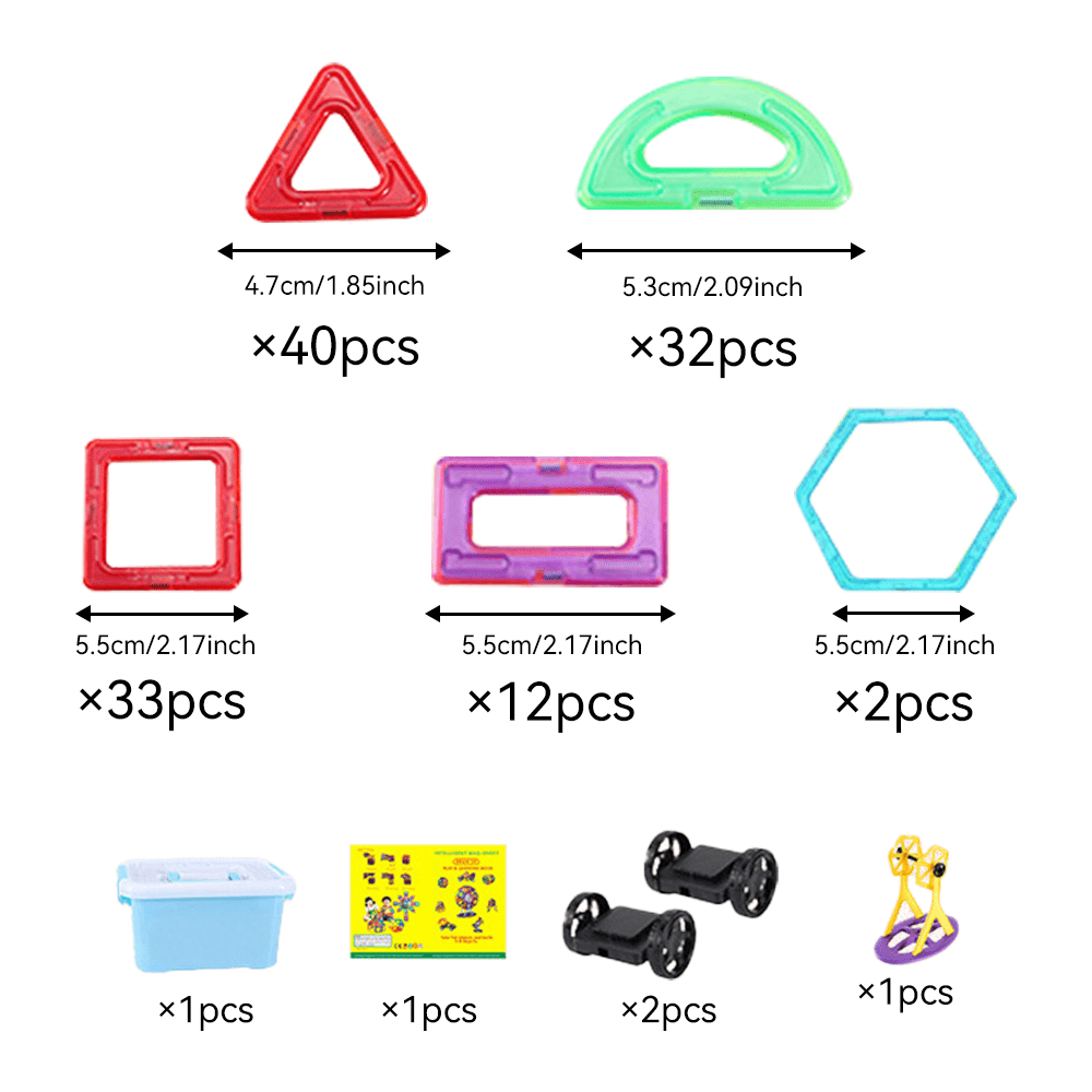 118pcs Magnetic Building Blocks Set Educational Toy Storage Box