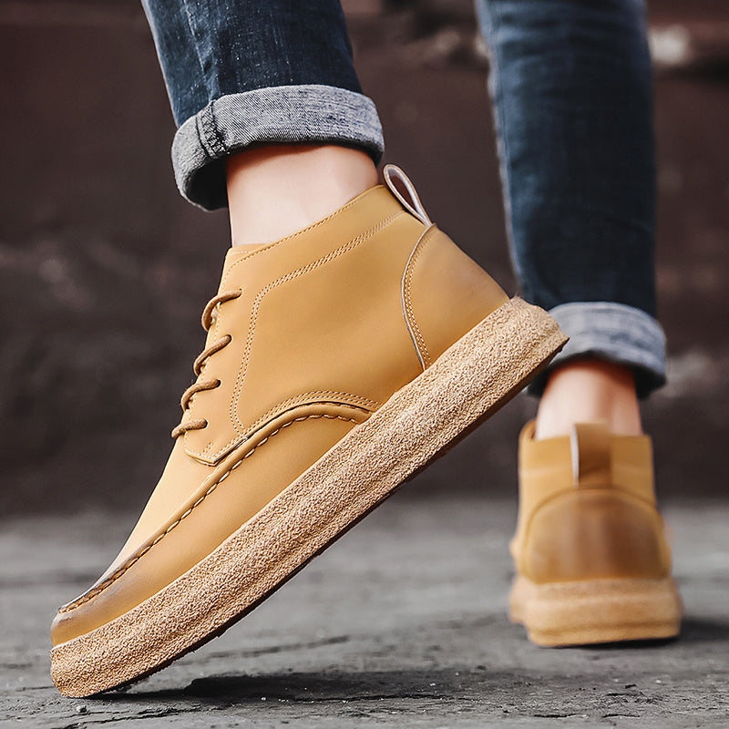 Men's PU Lace Up Short Boots for Winter