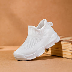 Girls Mesh Knitted Shoes Lightweight Slip On Walking Jogging