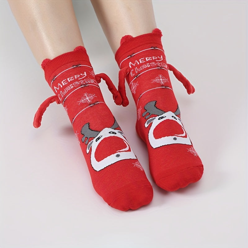 Funny Christmas Socks For Women Men Novelty Magnetic Socks