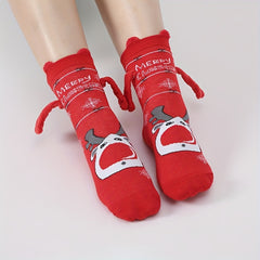 Funny Christmas Socks For Women Men Novelty Magnetic Socks