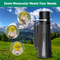 Zoomable Telescope with Tripod & Phone Holder for Single-Handed Photography