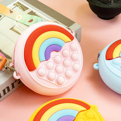Silicone Rainbow Shoulder Bag Compression Bubble Bag