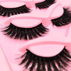 3D Faux Mink False Eyelashes Dramatic Volume Extension 5 Pairs