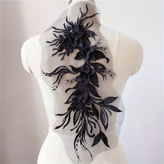 Large Lace Embroidered Applique Dress Flowers Patches Sew On DIY