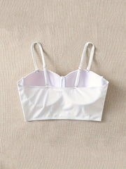 Ribbed Backless Stretch Bikini Top