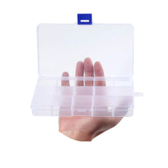 Adjustable Clear Compartment Plastic Organizer Box Bead Travel Storage