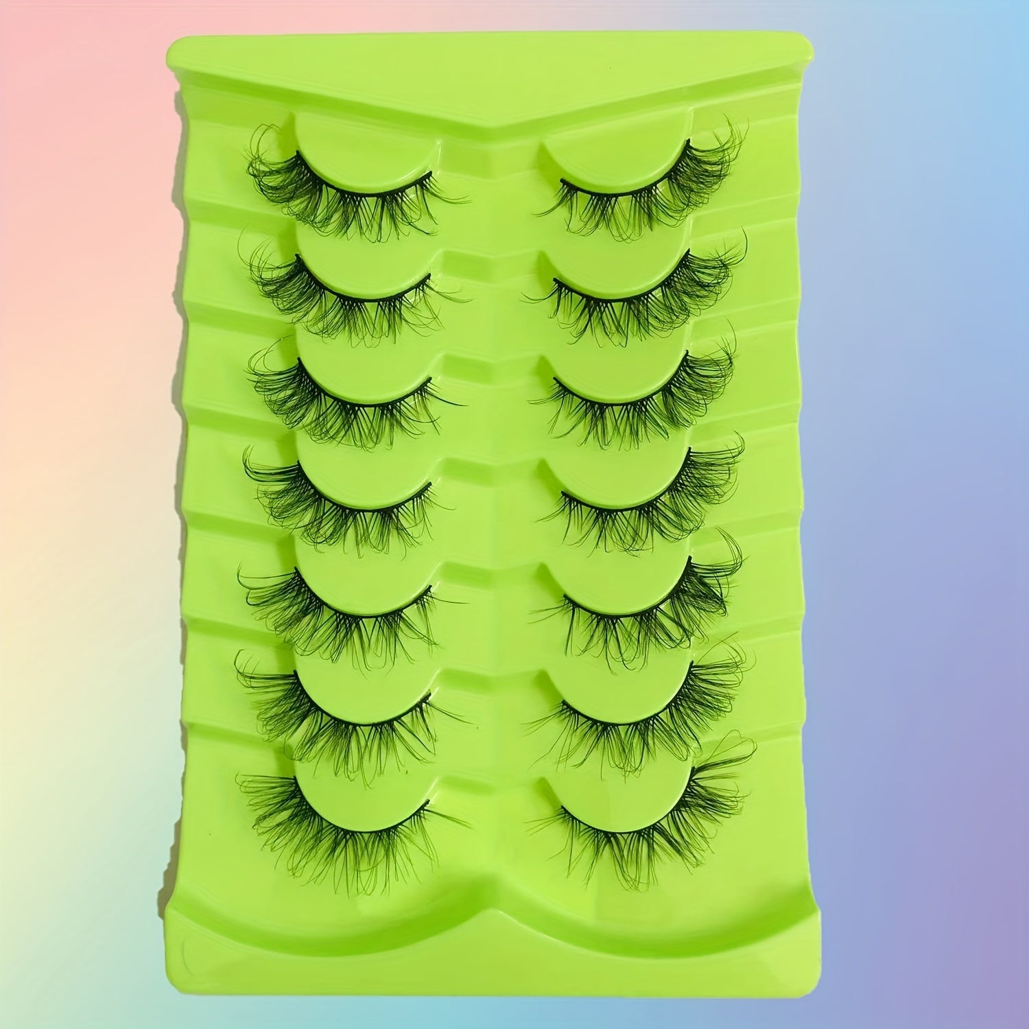 7 Pairs 3D False Eyelashes Cat Eye Lashes Natural Thick Short Long Lengthening