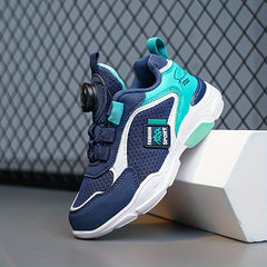 Boy's Chunky Shoes Rotating Buckle Comfy Breathable Non Slip Sneakers