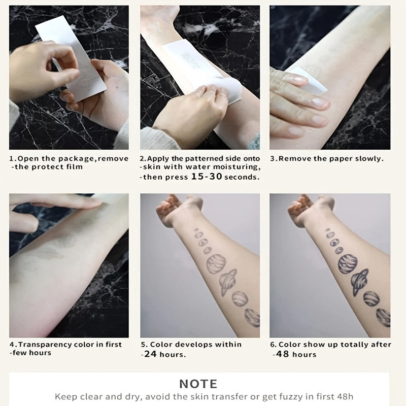 Star Chain Dream Planet Universe Tattoo Sticker