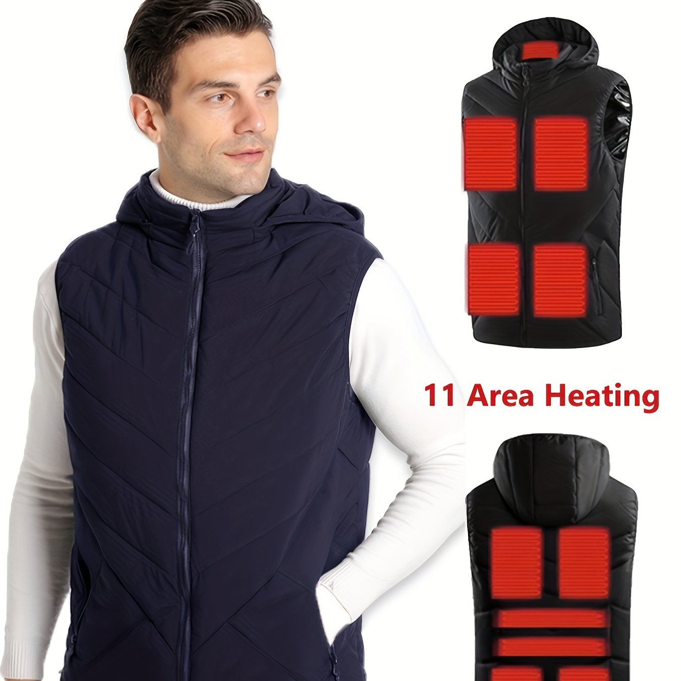 Men's Rechargeable Heated Vest for Outdoor Activities