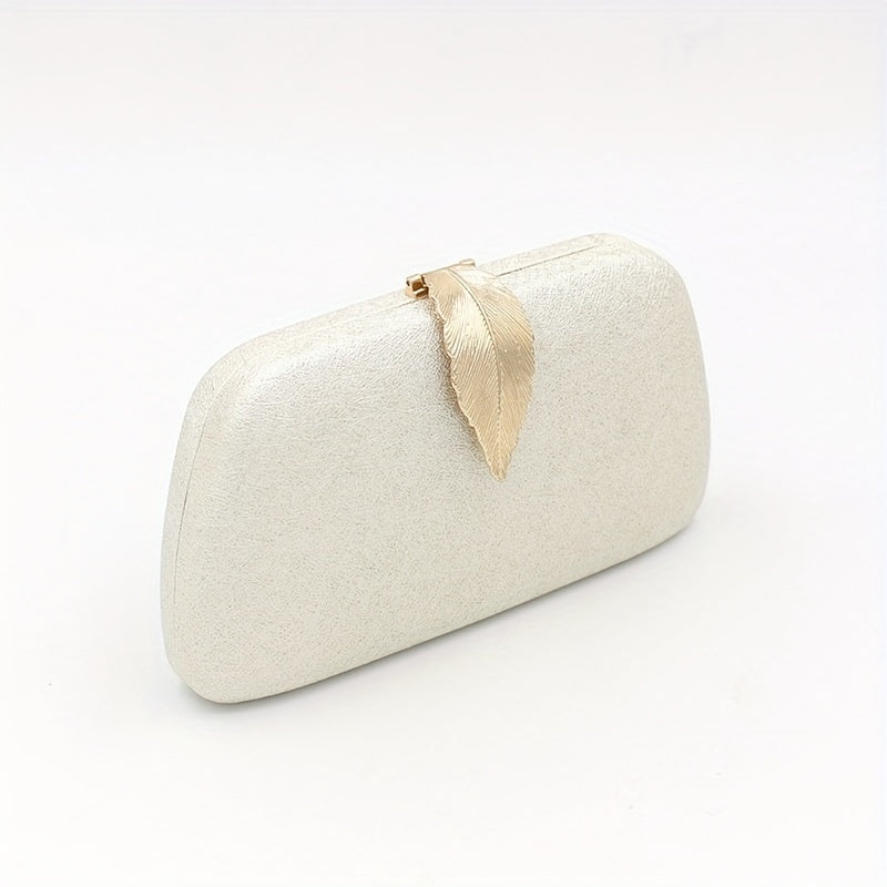 Metal Leaf Clutch Wallet Evening Bag Women's Purse