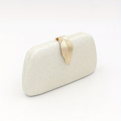 Metal Leaf Clutch Wallet Evening Bag Women's Purse