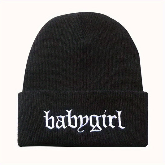 Unisex Babygirl Embroidered Warm Knit Hat for Kids & Teens
