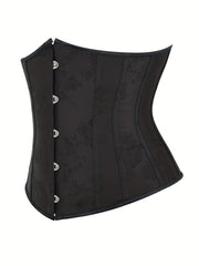 Jacquard Strapless Corset Bustier Tummy Control Lace Up Slimmer Body Shaper