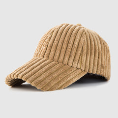 Casual Striped Teddy Thermal Baseball Cap