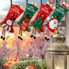 2pcs Christmas Stockings Gift Bags Candy Bags Christmas Supplies