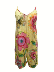 Floral Print Cami Romper Jumpsuit