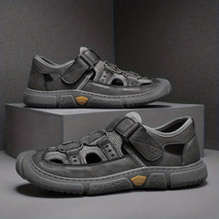 Men's Hook and Loop Hiking Sandals Non Slip Comfy Beach Shoes