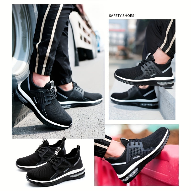 Men's Breathable Mesh Work Sneakers Anti Slip Knit Sneakers