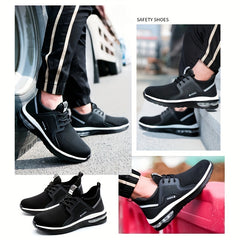 Men's Breathable Mesh Work Sneakers Anti Slip Knit Sneakers
