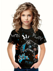 Gamepad Graphic Short Sleeve T-shirt for Kids