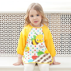 Waterproof Long Sleeve Baby Bibs Feeding Smock Apron