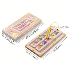 Wooden Mushroom Magnetic Maze Puzzle Toy for Fine Motor Skills