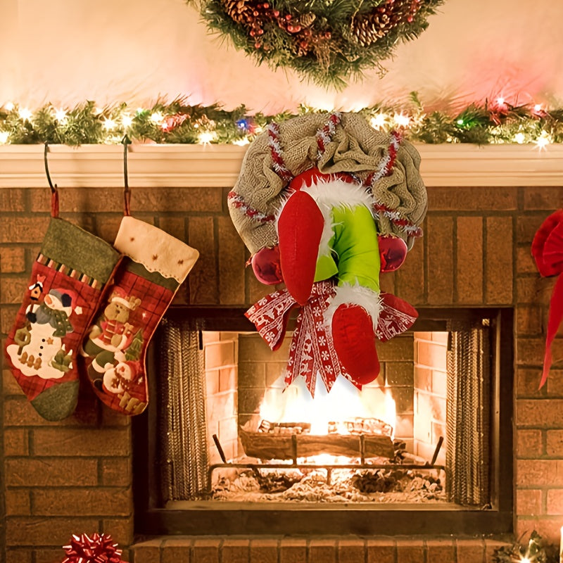 Christmas Elf Leg Wreath Holiday Decoration