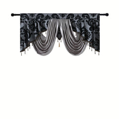 Retro Jacquard Valance Tassel Double Wave Curtain Head