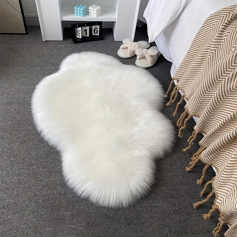 Fluffy Cloud Shape Faux Fur Area Rug 2x3 Feet