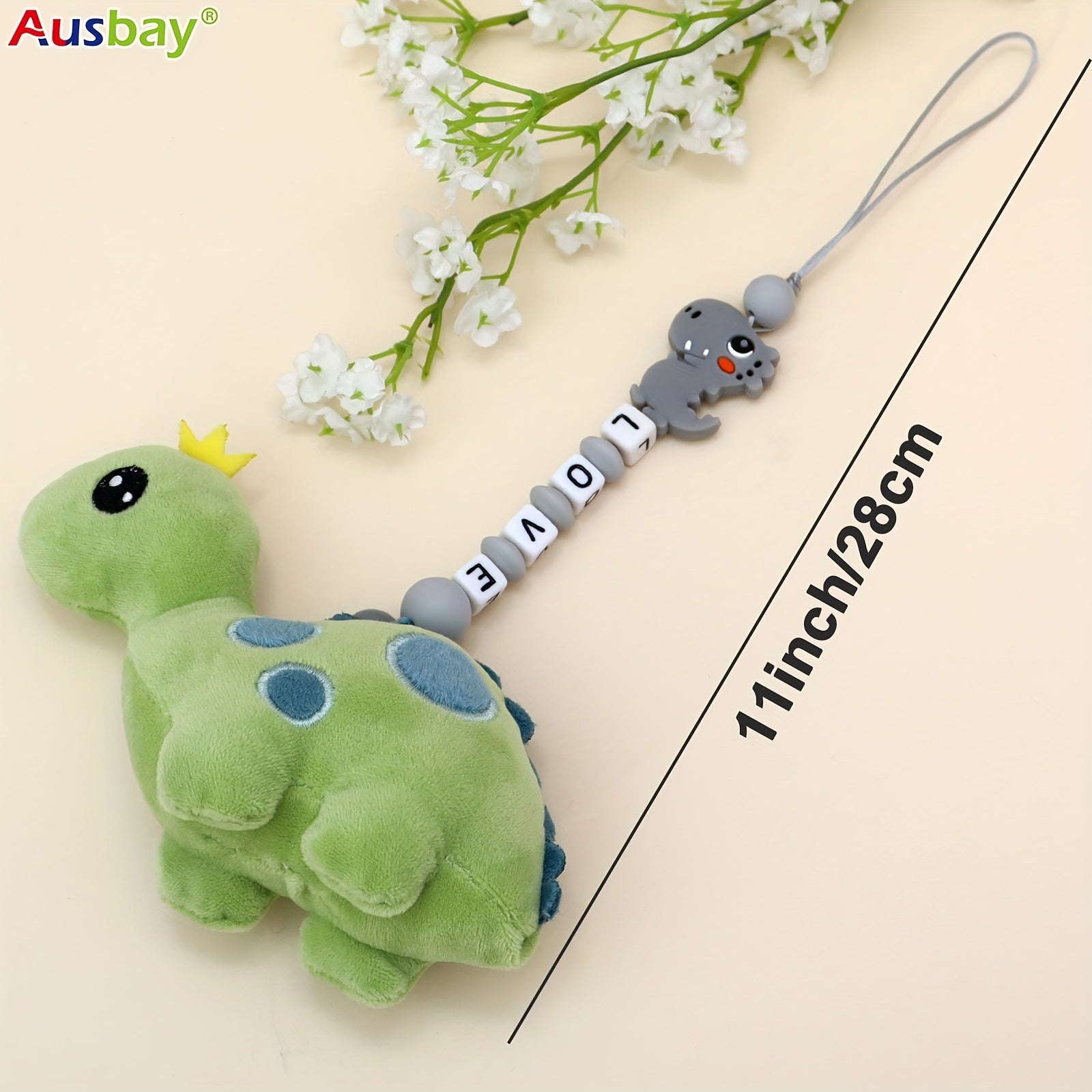 Custom Brown Pacifier Holder - Personalized Baby Pacifier Chain