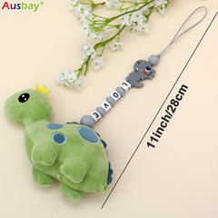 Custom Brown Pacifier Holder - Personalized Baby Pacifier Chain