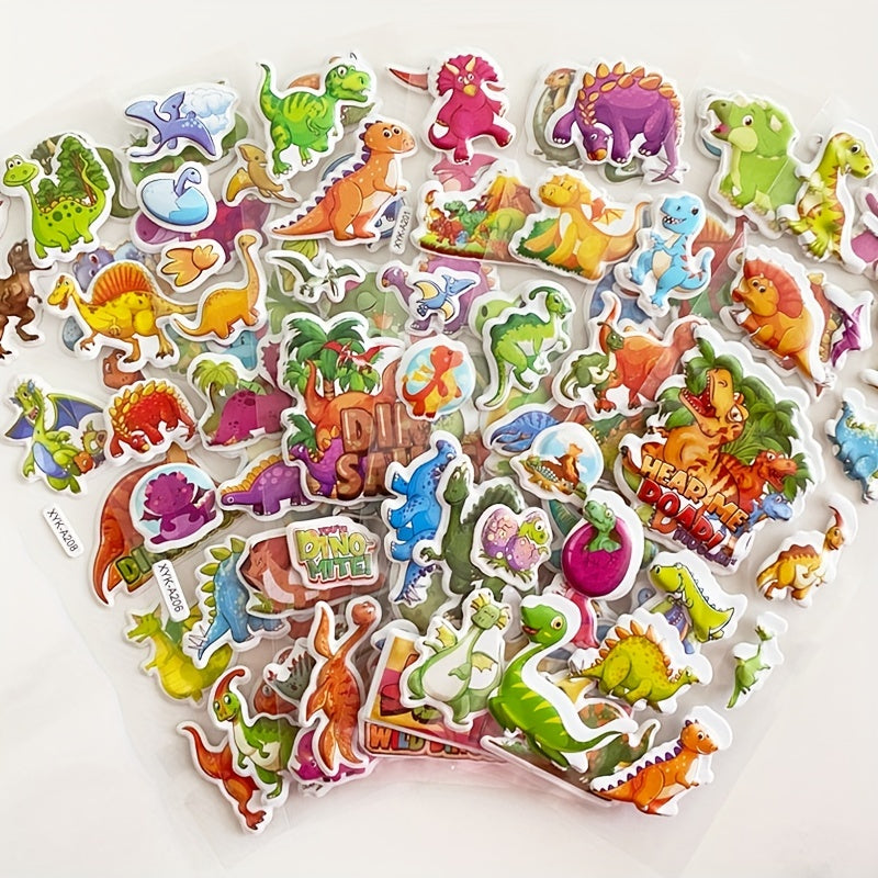 8pcs Cartoon Dinosaur Series Stickers, Waterproof, Boys Toy Gift