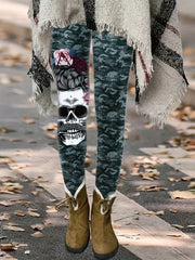 Skull Pattern Yoga Pants High Stretch Halloween Leggings