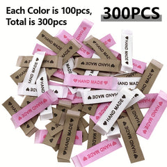100/300 Personalized With Love Woven Sewing Labels Embroidered Label Tags