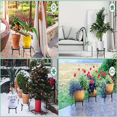 Metal Plant Stand Round Wrought Iron Flower Planter Pot Rack