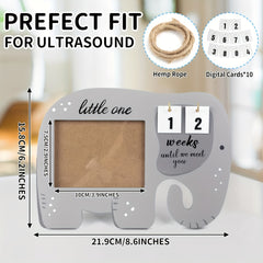 Elephant Ultrasound Frame + Countdown Blocks - Parent Gift
