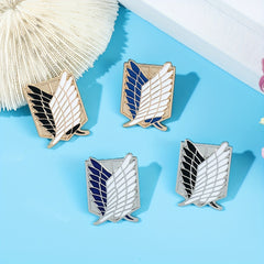 4pcs Shield Brooch Wing Cross Enamel Pin Metal Badge for Girls