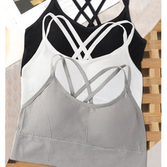 3pcs Solid Cross Back Sports Bra Bundle